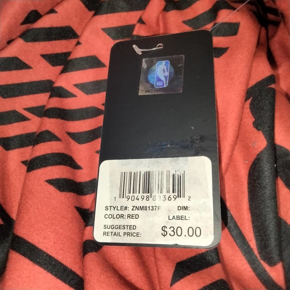 NBA Basketball Pants Lounge Mens Medium Fleece Red Black Elastic Waist NWT - Picture 4 of 6